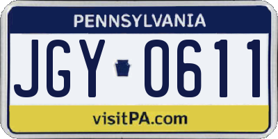 PA license plate JGY0611