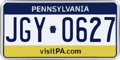 PA license plate JGY0627