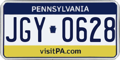 PA license plate JGY0628