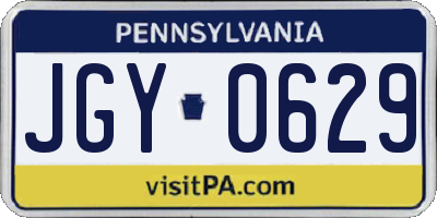 PA license plate JGY0629