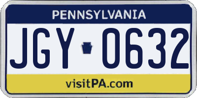 PA license plate JGY0632