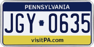 PA license plate JGY0635