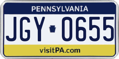 PA license plate JGY0655