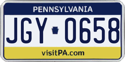 PA license plate JGY0658