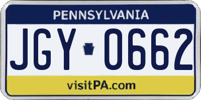 PA license plate JGY0662
