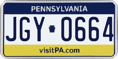 PA license plate JGY0664