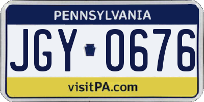 PA license plate JGY0676