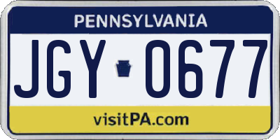 PA license plate JGY0677