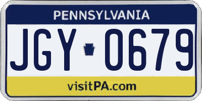 PA license plate JGY0679