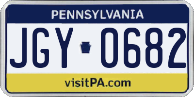 PA license plate JGY0682