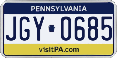 PA license plate JGY0685