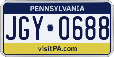 PA license plate JGY0688