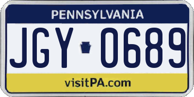 PA license plate JGY0689