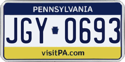 PA license plate JGY0693