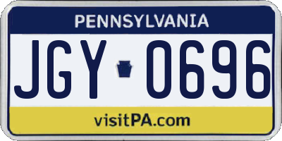 PA license plate JGY0696