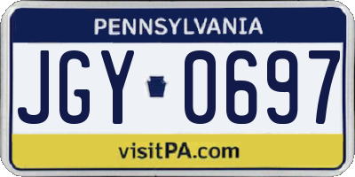 PA license plate JGY0697