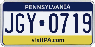 PA license plate JGY0719
