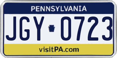 PA license plate JGY0723