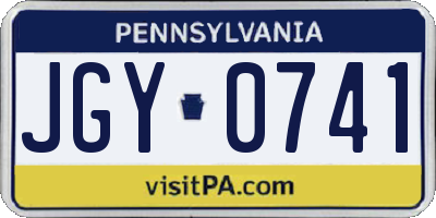 PA license plate JGY0741