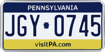 PA license plate JGY0745
