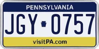 PA license plate JGY0757