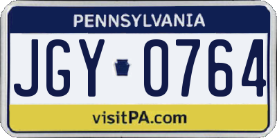 PA license plate JGY0764