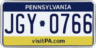PA license plate JGY0766