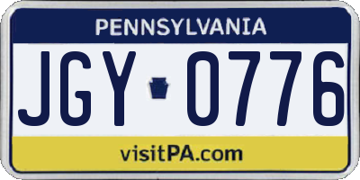 PA license plate JGY0776