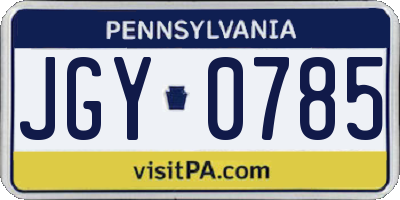 PA license plate JGY0785