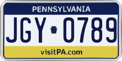 PA license plate JGY0789