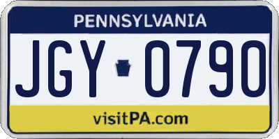 PA license plate JGY0790