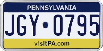 PA license plate JGY0795