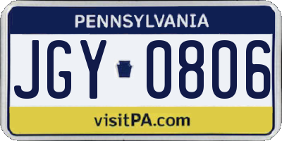PA license plate JGY0806