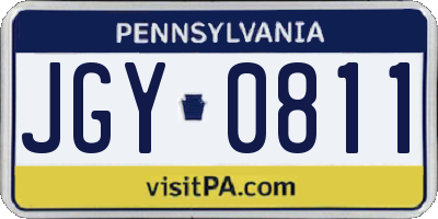 PA license plate JGY0811