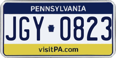 PA license plate JGY0823