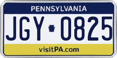 PA license plate JGY0825