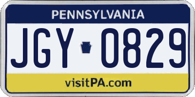 PA license plate JGY0829