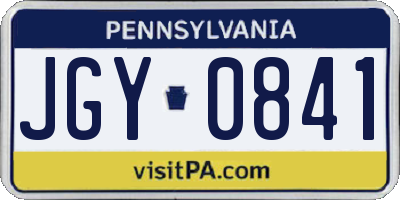 PA license plate JGY0841