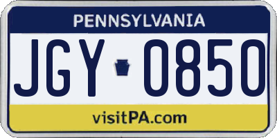 PA license plate JGY0850