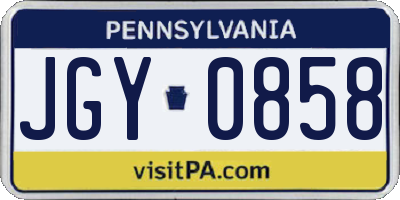 PA license plate JGY0858