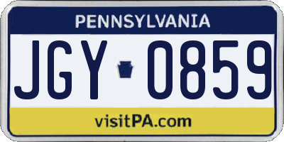 PA license plate JGY0859