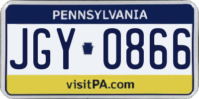 PA license plate JGY0866