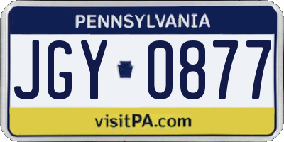 PA license plate JGY0877