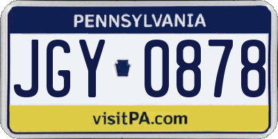 PA license plate JGY0878