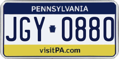PA license plate JGY0880