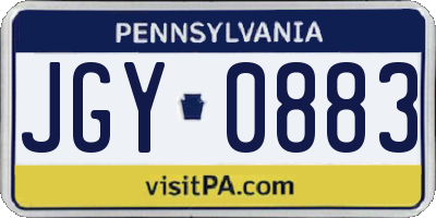PA license plate JGY0883