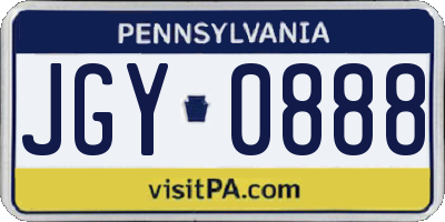PA license plate JGY0888