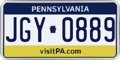 PA license plate JGY0889
