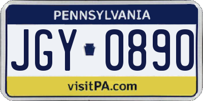 PA license plate JGY0890