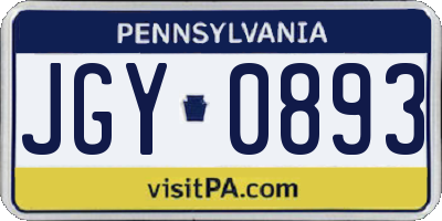 PA license plate JGY0893